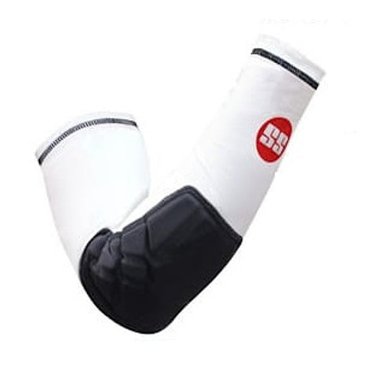 SS Sleeve Emboosed Elbow Support, White/Black - Best Price online Prokicksports.com