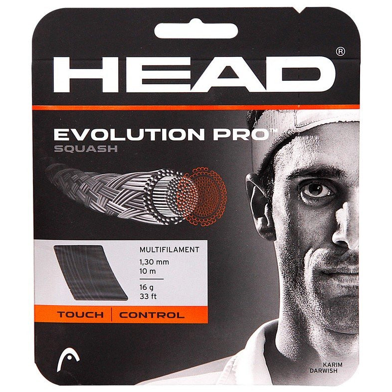 Head Evolution Pro Squash String 17L (Black) - Best Price online Prokicksports.com