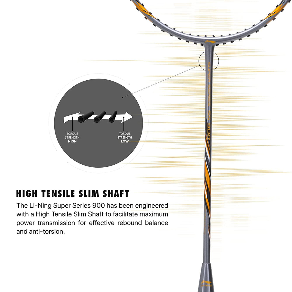 Li-Ning Super Series SS900 Strung Badminton Racquet -Grey/Copper - Best Price online Prokicksports.com