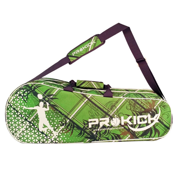 Prokick Badminton Kitbag with Double Zipper Compartments - Green Graffiti