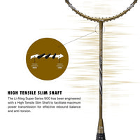 Li-Ning Super Series SS900 Strung Badminton Racquet - Olive Gold/Grey - Best Price online Prokicksports.com