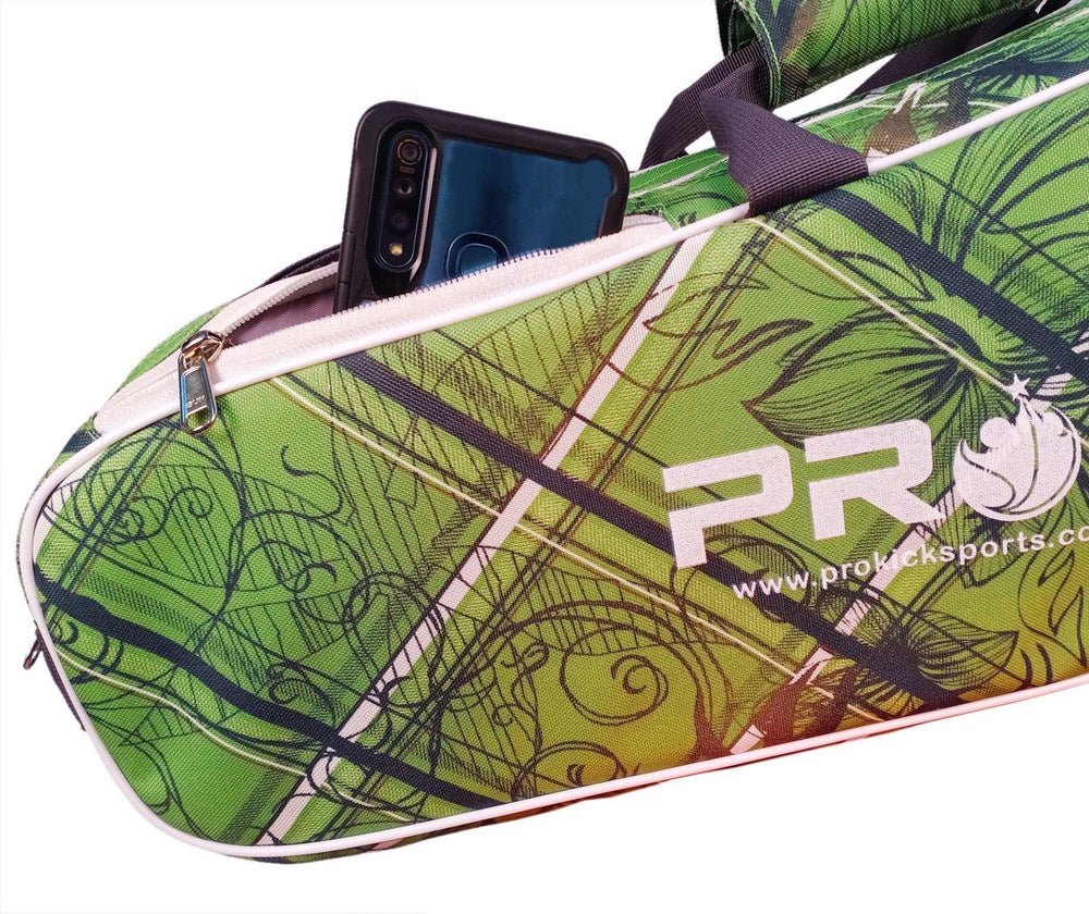 Prokick Badminton Kitbag with Double Zipper Compartments - Green Graffiti - Best Price online Prokicksports.com