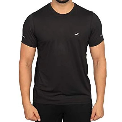 Vector X Sweat Control Men's Round Neck Compression Gym T-Shirt, Black - Best Price online Prokicksports.com