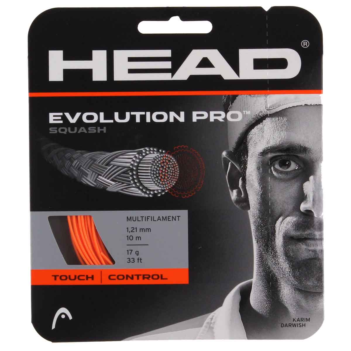Head Evolution Pro Squash String 17L - 1.21 MM (Orange) - Best Price online Prokicksports.com
