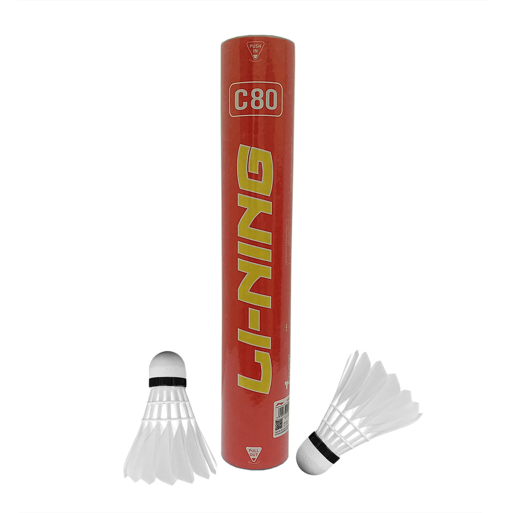 Li-Ning C80 Feather Shuttlecock, Speed 76 – 12 Pieces (Pack of 10) - Best Price online Prokicksports.com