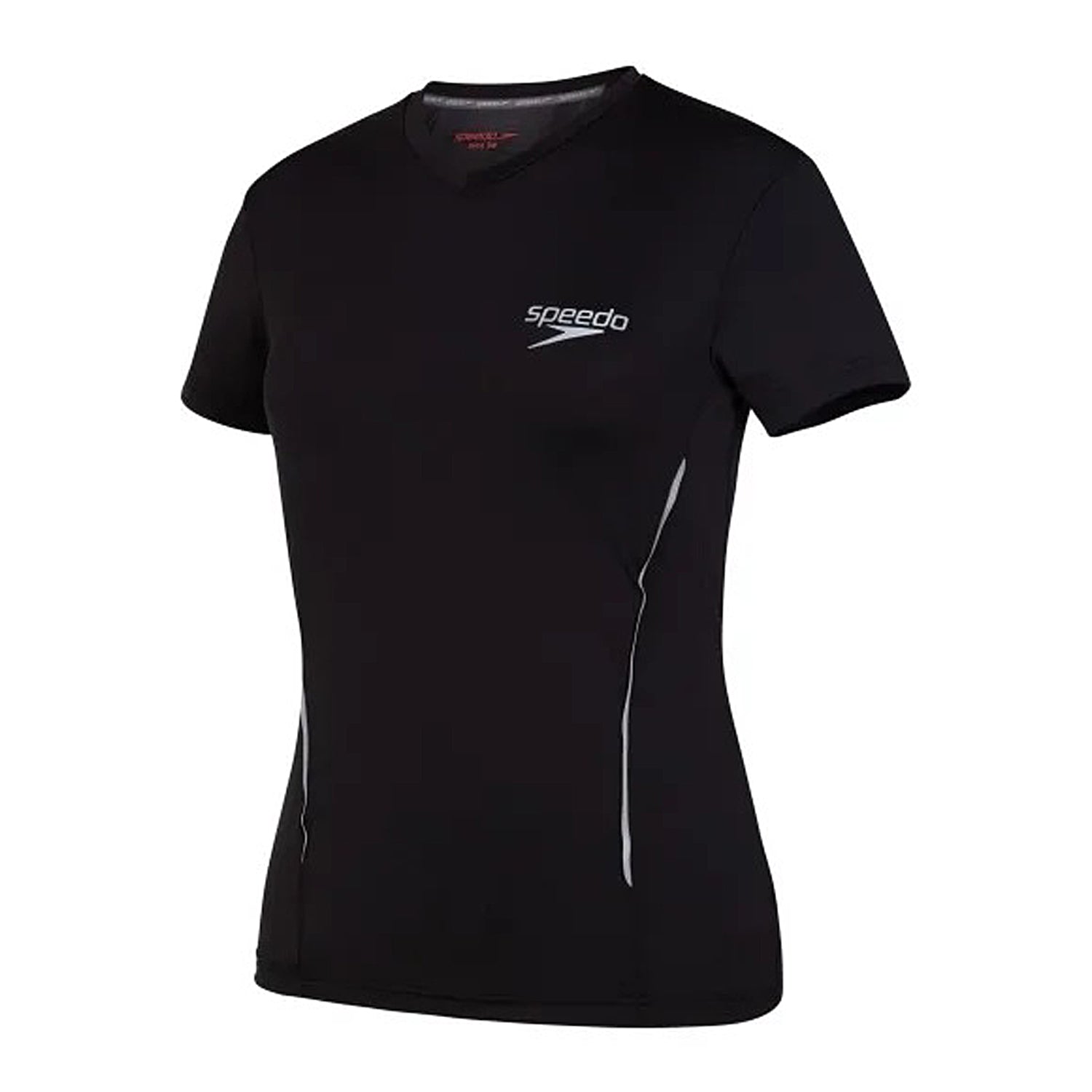 Speedo Short Sleeve Sun Top For Women (Black/Silver) - Best Price online Prokicksports.com
