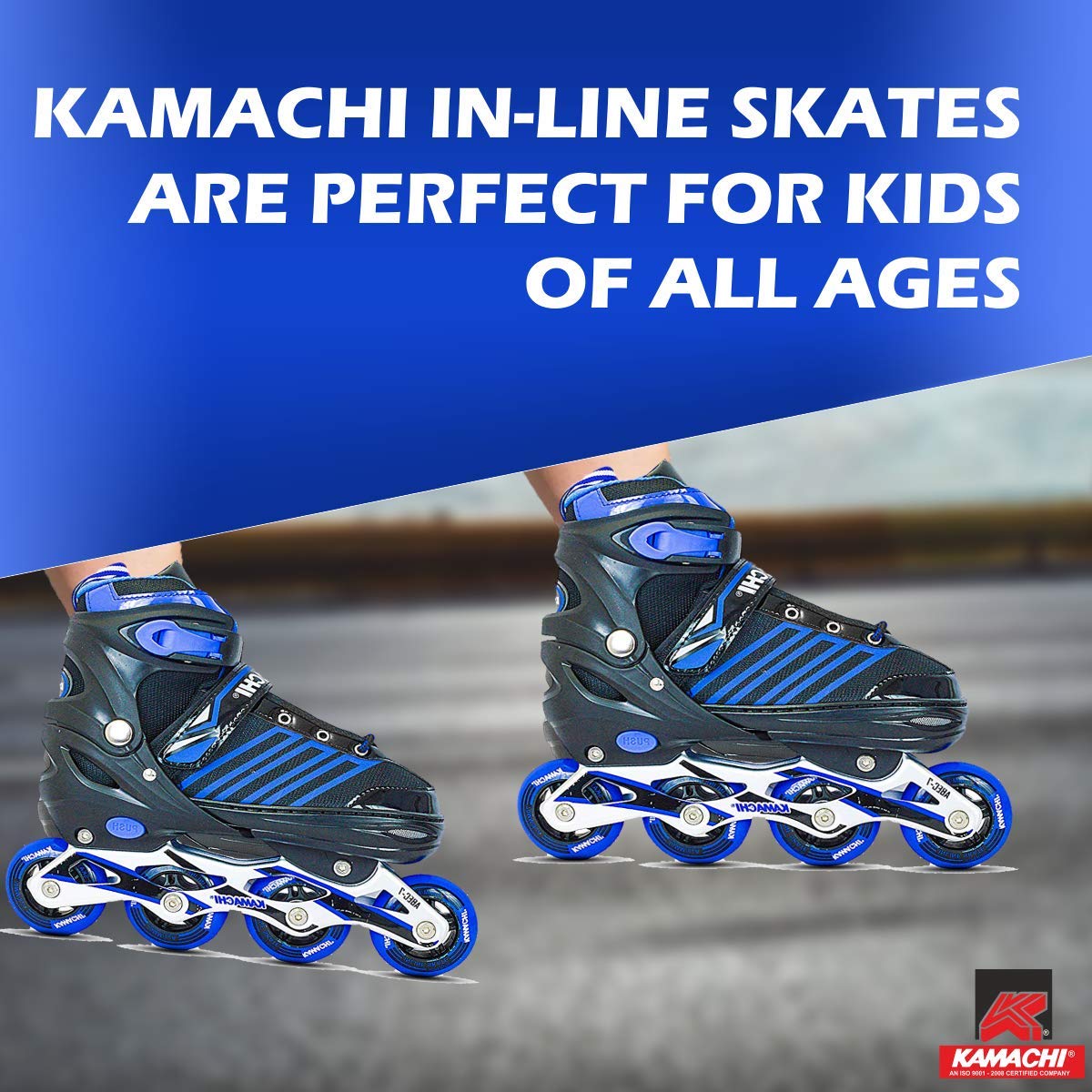 Kamachi K-1006 Adjustable Aluminium Body Inline Skates (70 mm wheels) - Best Price online Prokicksports.com