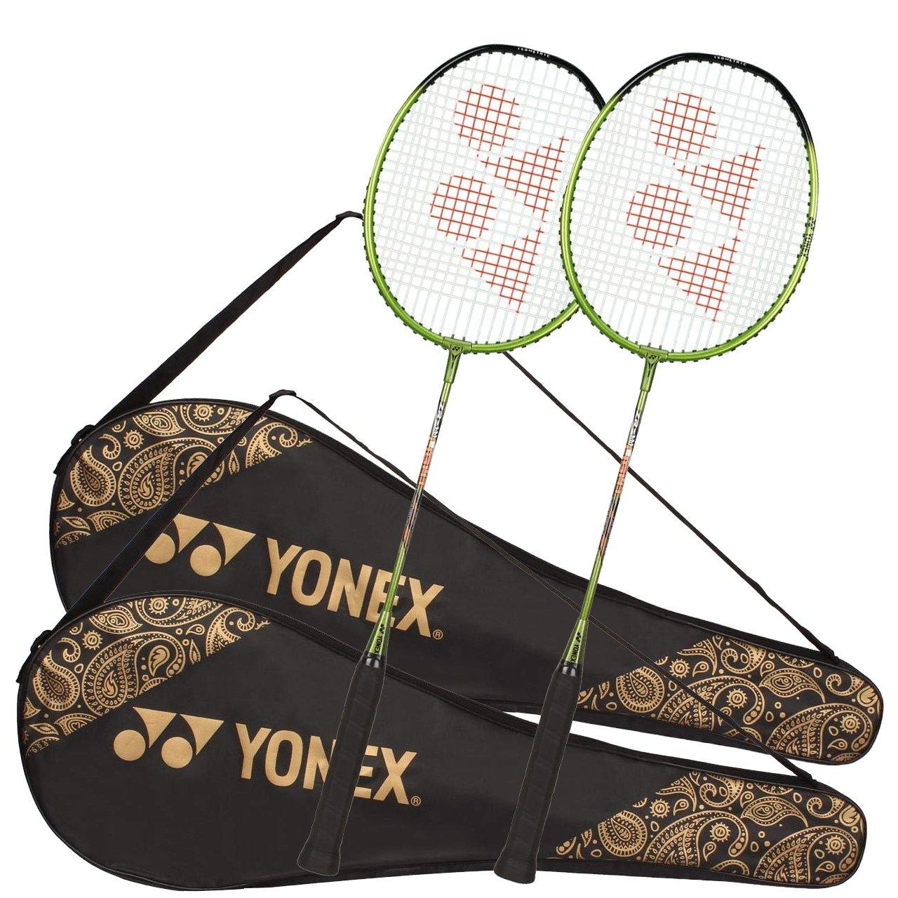 Yonex ZR 111 Light Strung Badminton Racquet, Lime (Full Cover) - Set of 2 Racquets - Best Price online Prokicksports.com