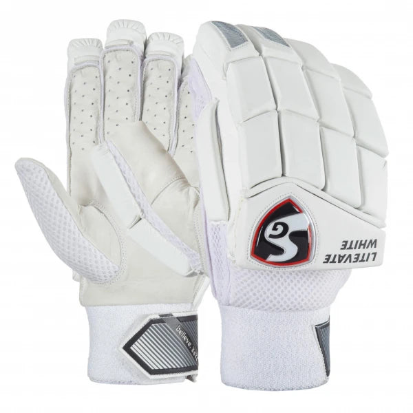 SG Litevate White Batting Gloves - Left Hand - Best Price online Prokicksports.com