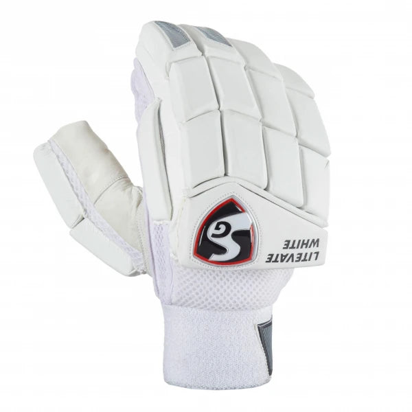 SG Litevate White Batting Gloves - Left Hand