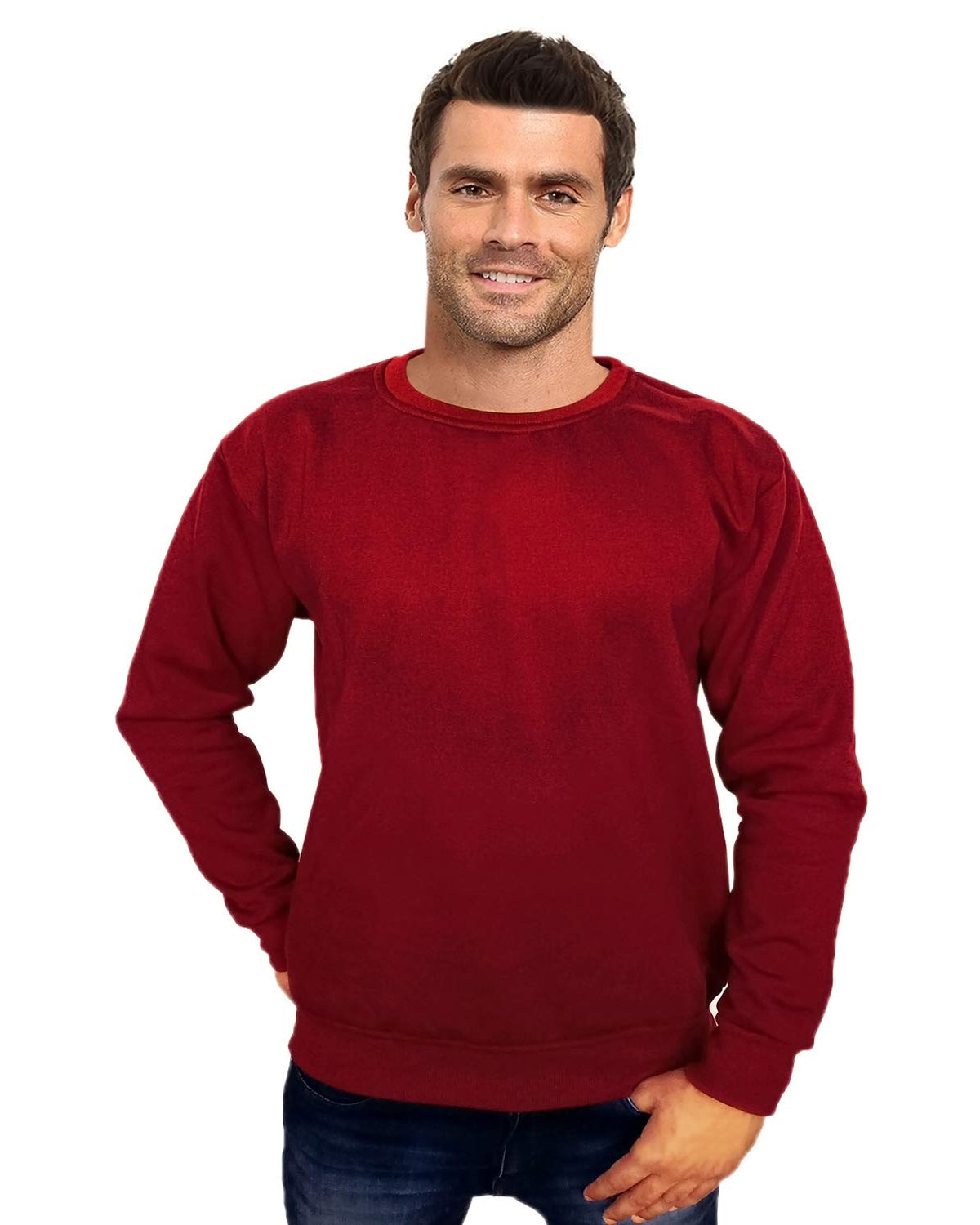 Prokick Men's Round Neck Sweatshirt - Maroon - Best Price online Prokicksports.com