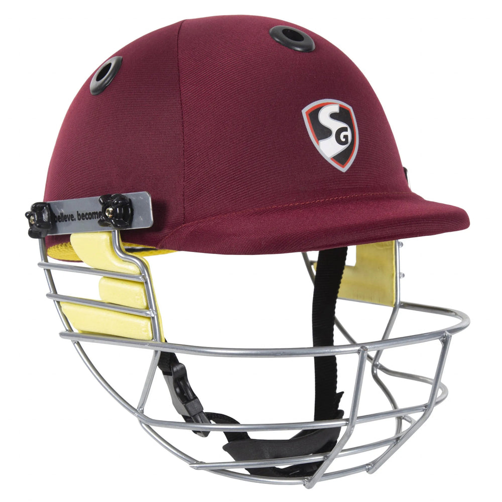SG BlazeTech Cricket Helmet, Maroon