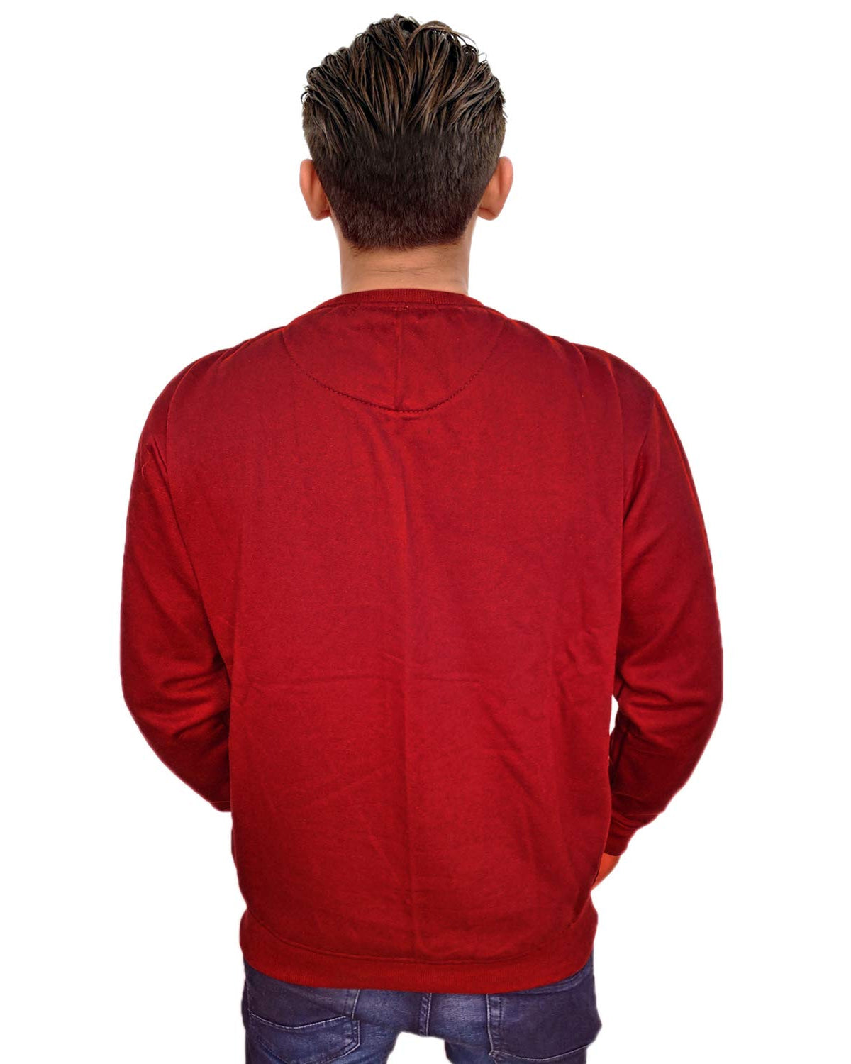 Prokick Men's Round Neck Sweatshirt - Maroon - Best Price online Prokicksports.com