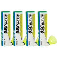 Yonex MAVIS 350 Green Cap Nylon Shuttlecock - 4 Cans - Best Price online Prokicksports.com