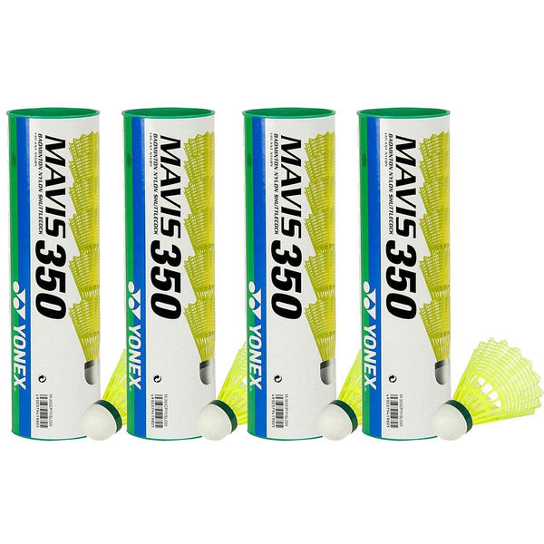 Yonex MAVIS 350 Green Cap Nylon Shuttlecock - 4 Cans