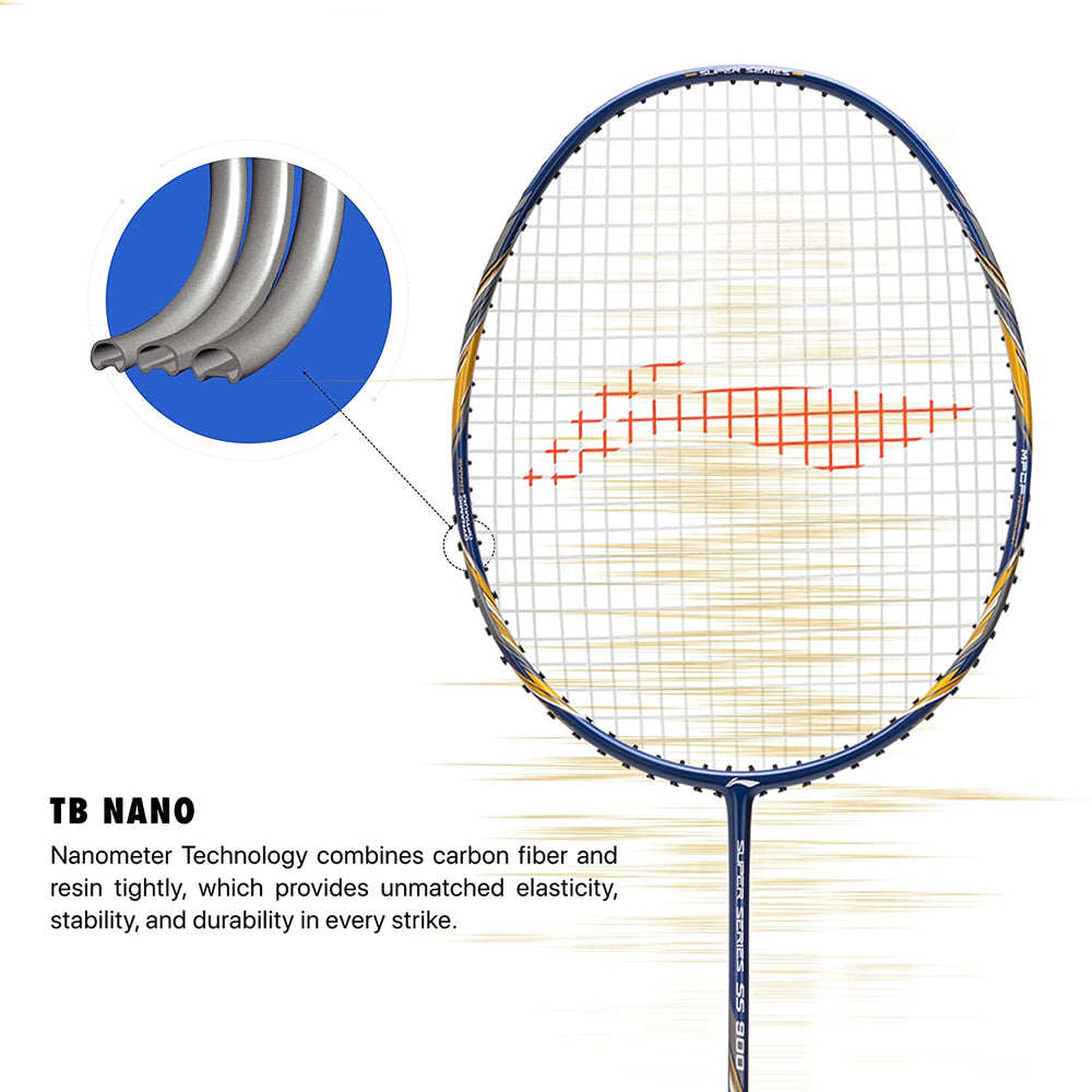 Li-Ning Super Series SS900 Strung Badminton Racquet - Navy/Gold - Best Price online Prokicksports.com