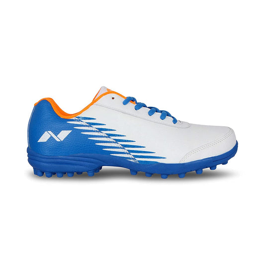 Nivia Hook 2.0 Cricket Shoe, White/ABlue - Best Price online Prokicksports.com