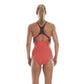 Speedo Fit Pinnacle Kickback Ladies Swimsuit - Orange,Navy - Best Price online Prokicksports.com