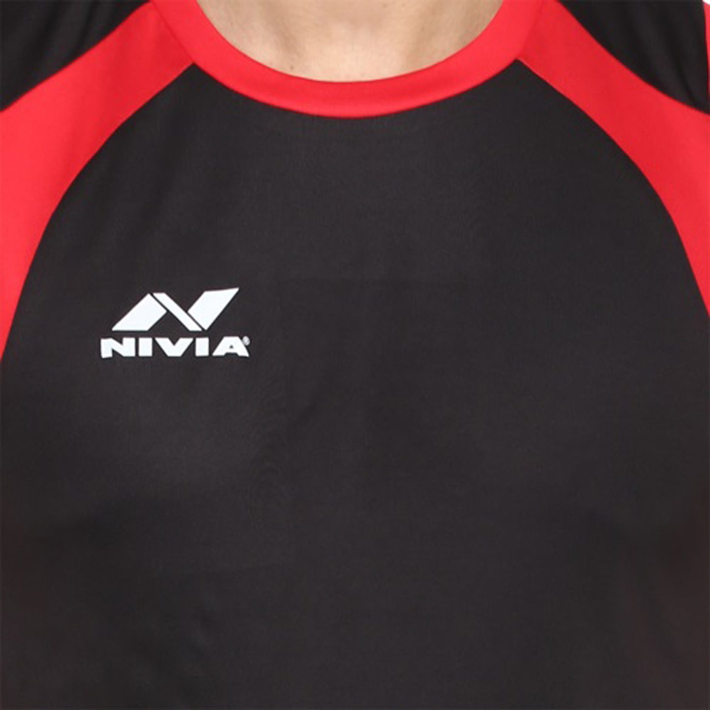 Nivia 2103 Phantom Jersey Set for Men, Black/Red - Best Price online Prokicksports.com