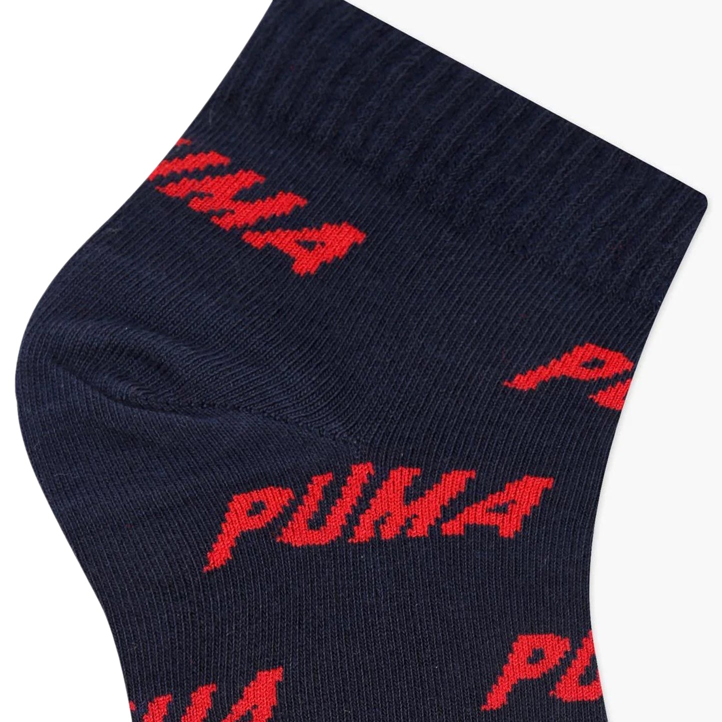 Puma Quarter All Over Logo Soft Cotton Socks, 2 Pairs, Navy/Red - Best Price online Prokicksports.com