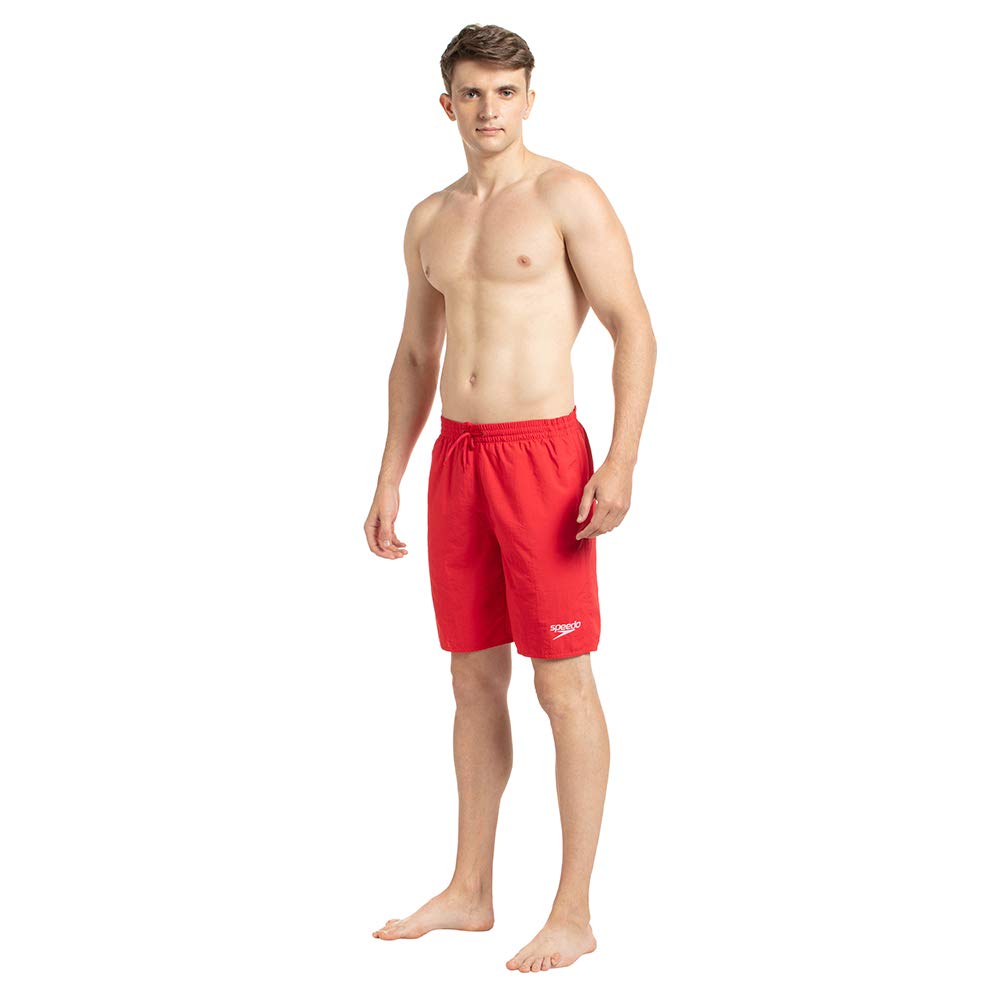 Speedo Essential 18" Watershorts for Male (Color: Fed Red/White) - Best Price online Prokicksports.com