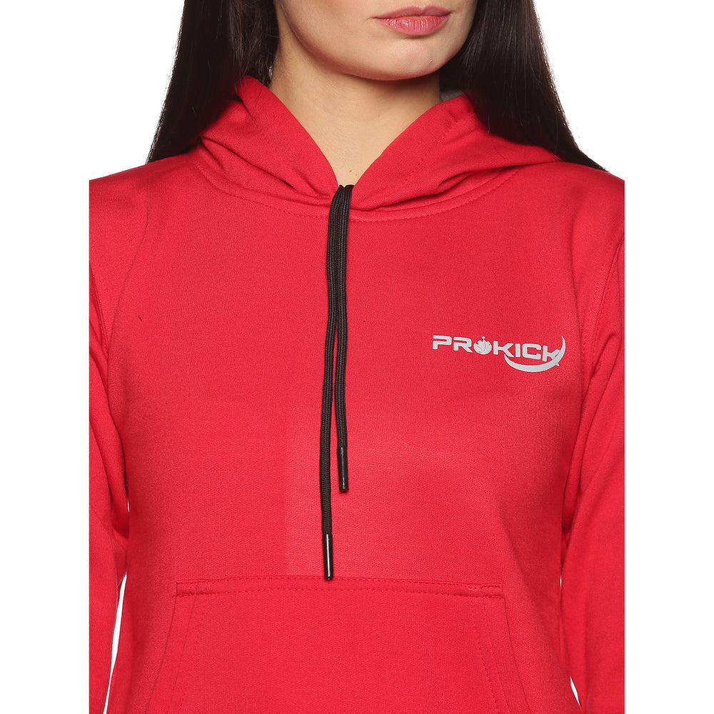 Prokick Sports Women Hooded Sweat Shirt , Red - Best Price online Prokicksports.com