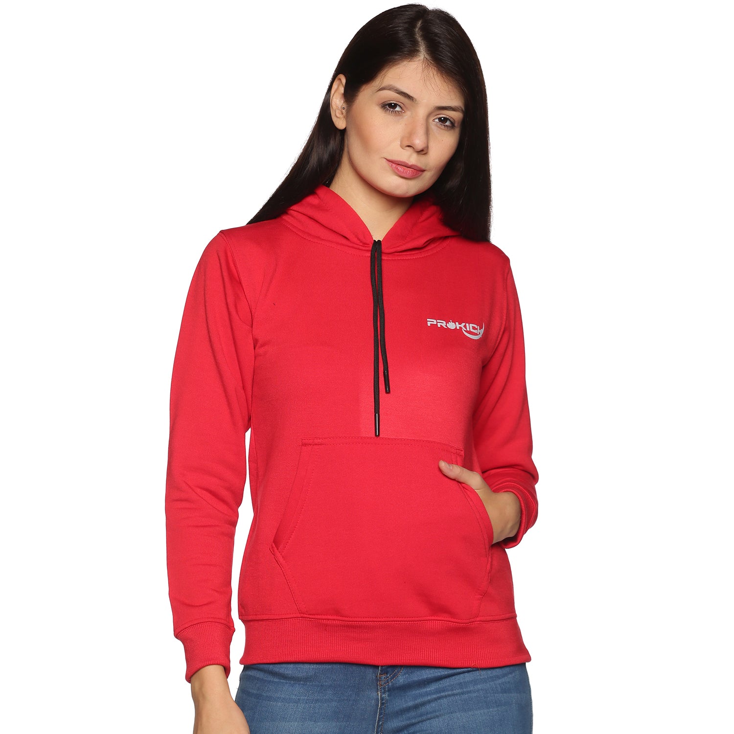 Prokick Sports Women Hooded Sweat Shirt , Red - Best Price online Prokicksports.com