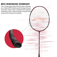 Li-Ning Super Series SS900 Strung Badminton Racquet - Red/Grey - Best Price online Prokicksports.com