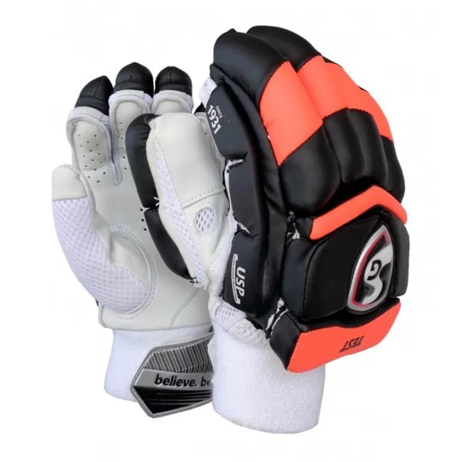 SG Test SRH Batting Gloves - Left Hand, Black/Orange - Best Price online Prokicksports.com