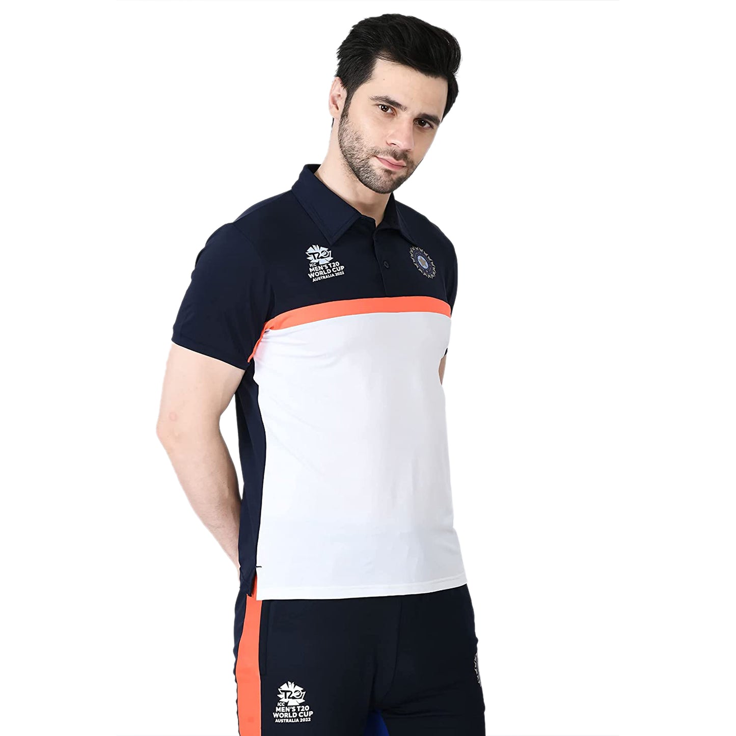 Playr Icc T20 Men's Regular Fit T-Shirt, White/Navy - Best Price online Prokicksports.com