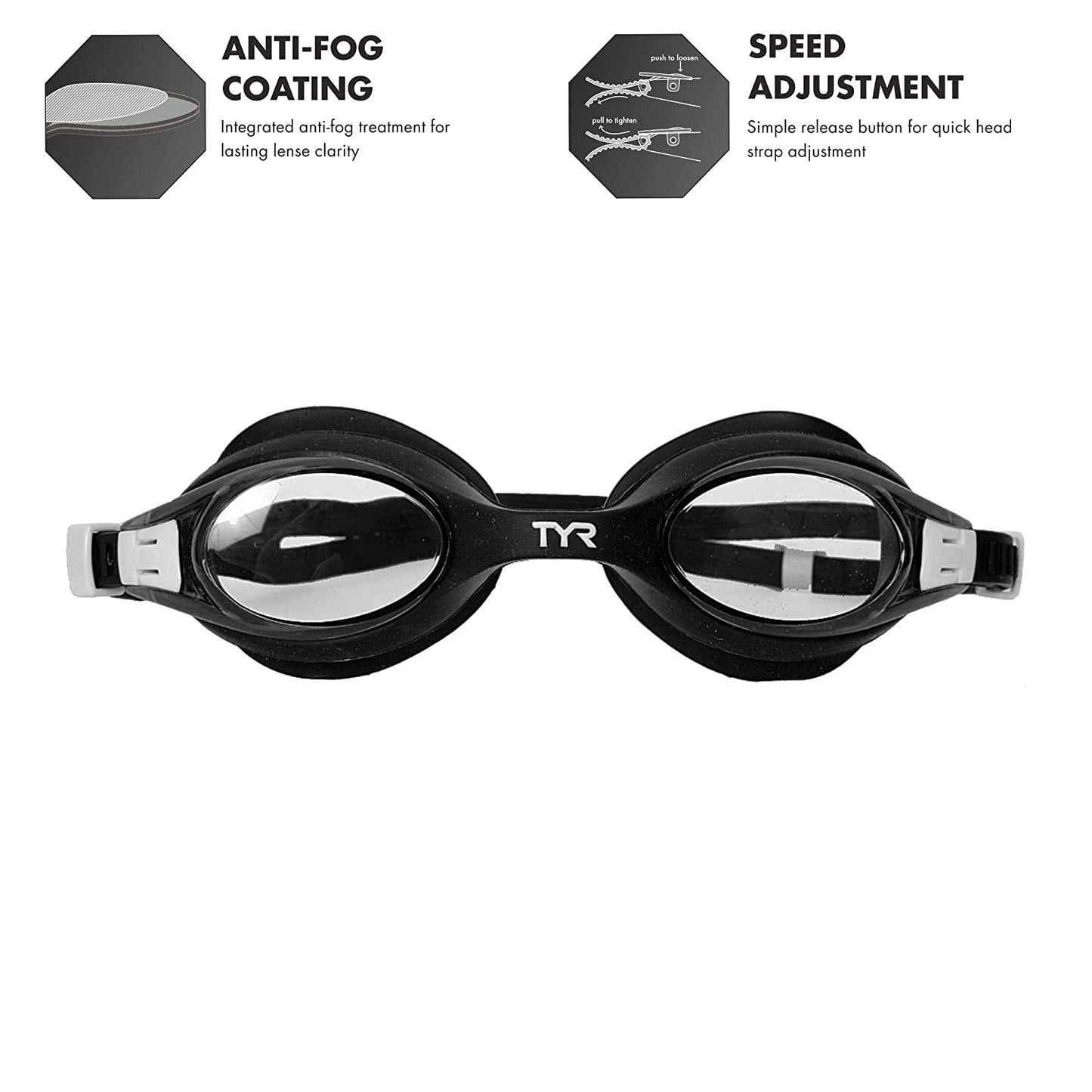 TYR Corrective Optical Swimming Goggles, Smoke - Best Price online Prokicksports.com