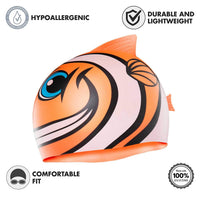 TYR Charactyr Happy Fish Swim Silicon Cap, Fluorescent Pink - Best Price online Prokicksports.com