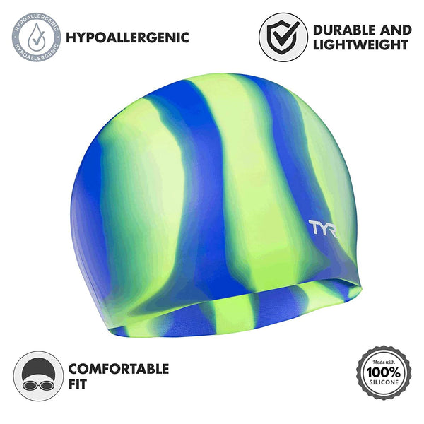 TYR Multi Color Plain Silicone Cap, Green