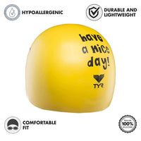 TYR Smiley Wrinkle Free Silicon Swim Cap, Yellow - Best Price online Prokicksports.com
