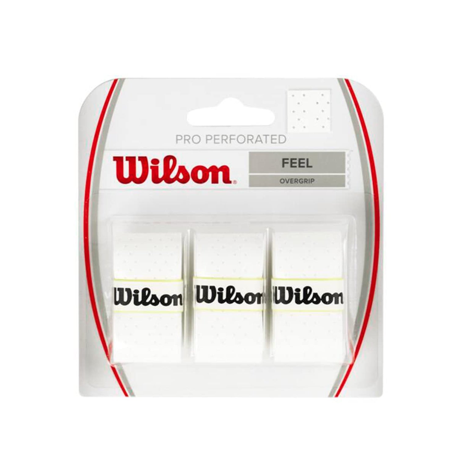 Wilson Pro Perforated Over Grip Pack of 3 - White - Best Price online Prokicksports.com