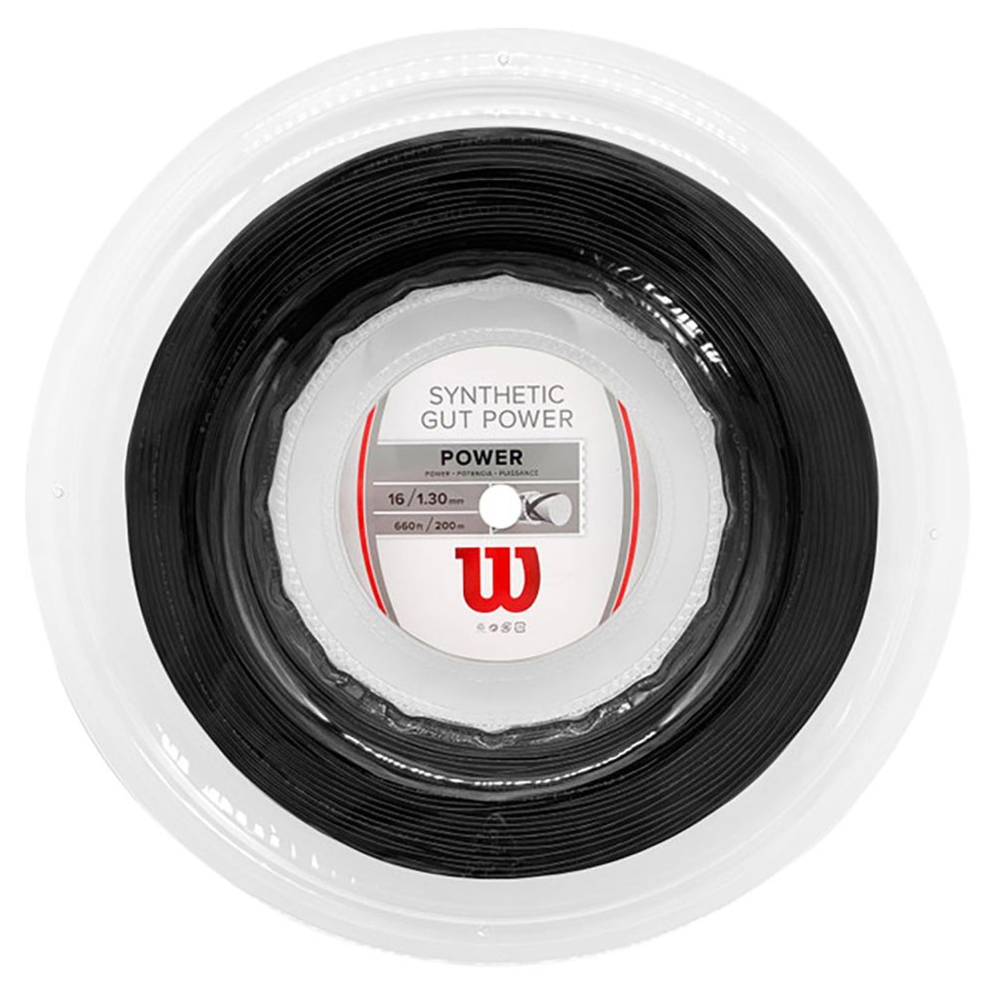 Wilson Synthetic GUT Power 16 Tennis String Reel 200M, Black – Prokicksports