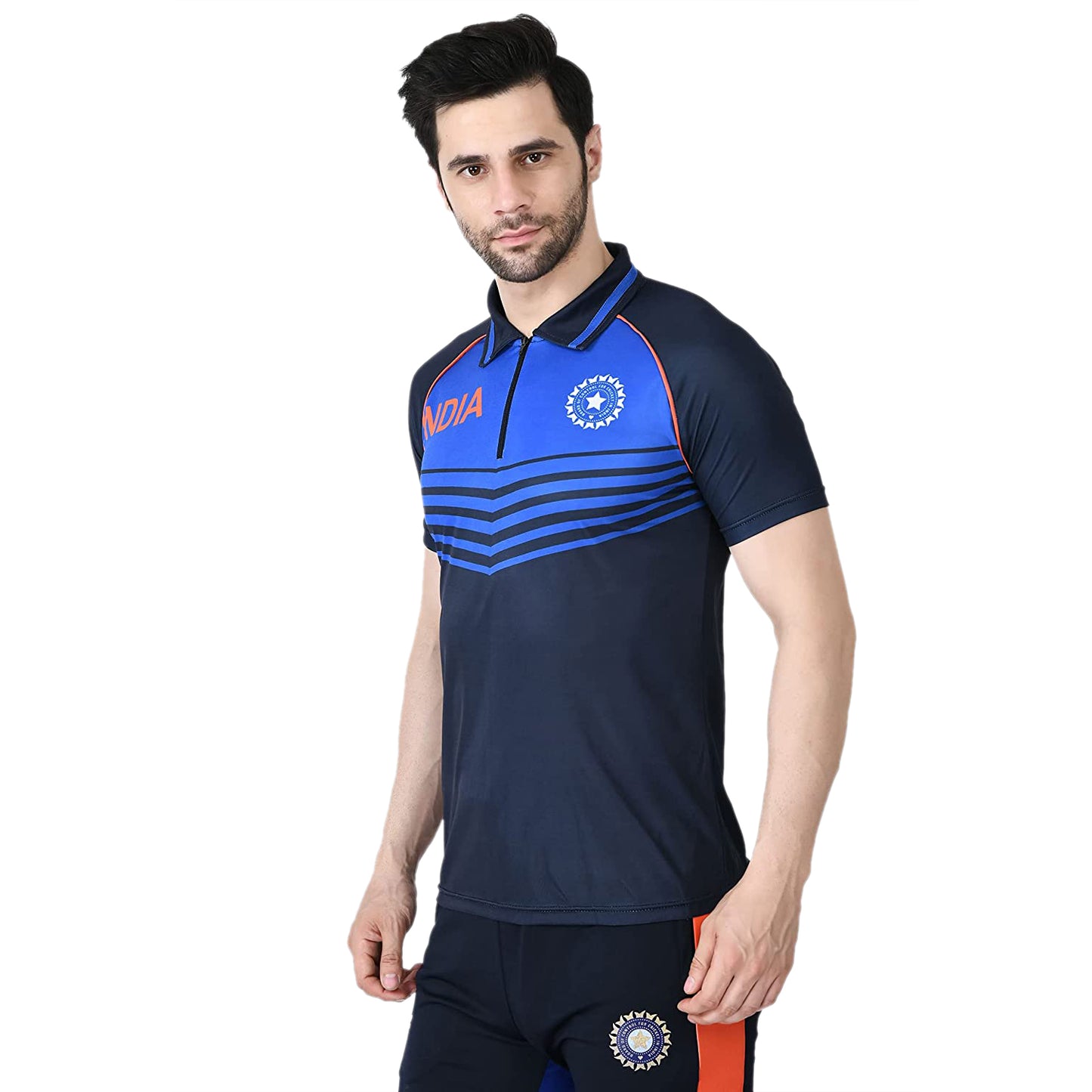 Playr Icc T20 Men's Regular Fit T-Shirt, Navy/Royal - Best Price online Prokicksports.com