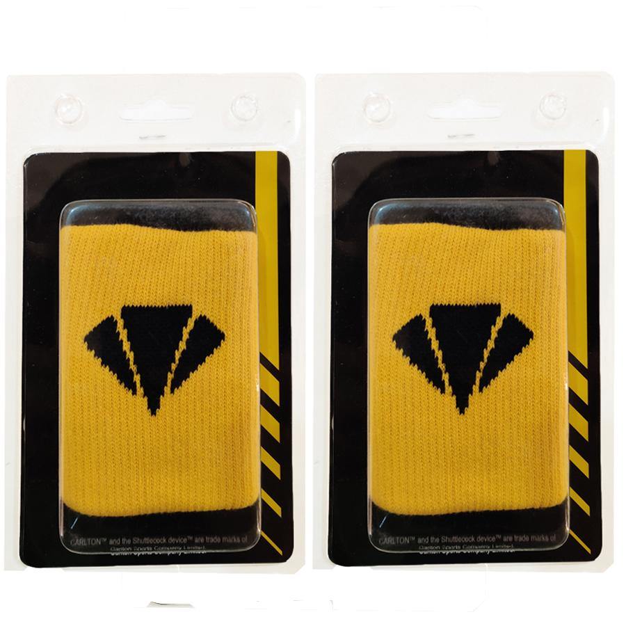 Carlton Wristband for Badminton and Multisports - Yellow/Black (Set of 2) - Best Price online Prokicksports.com