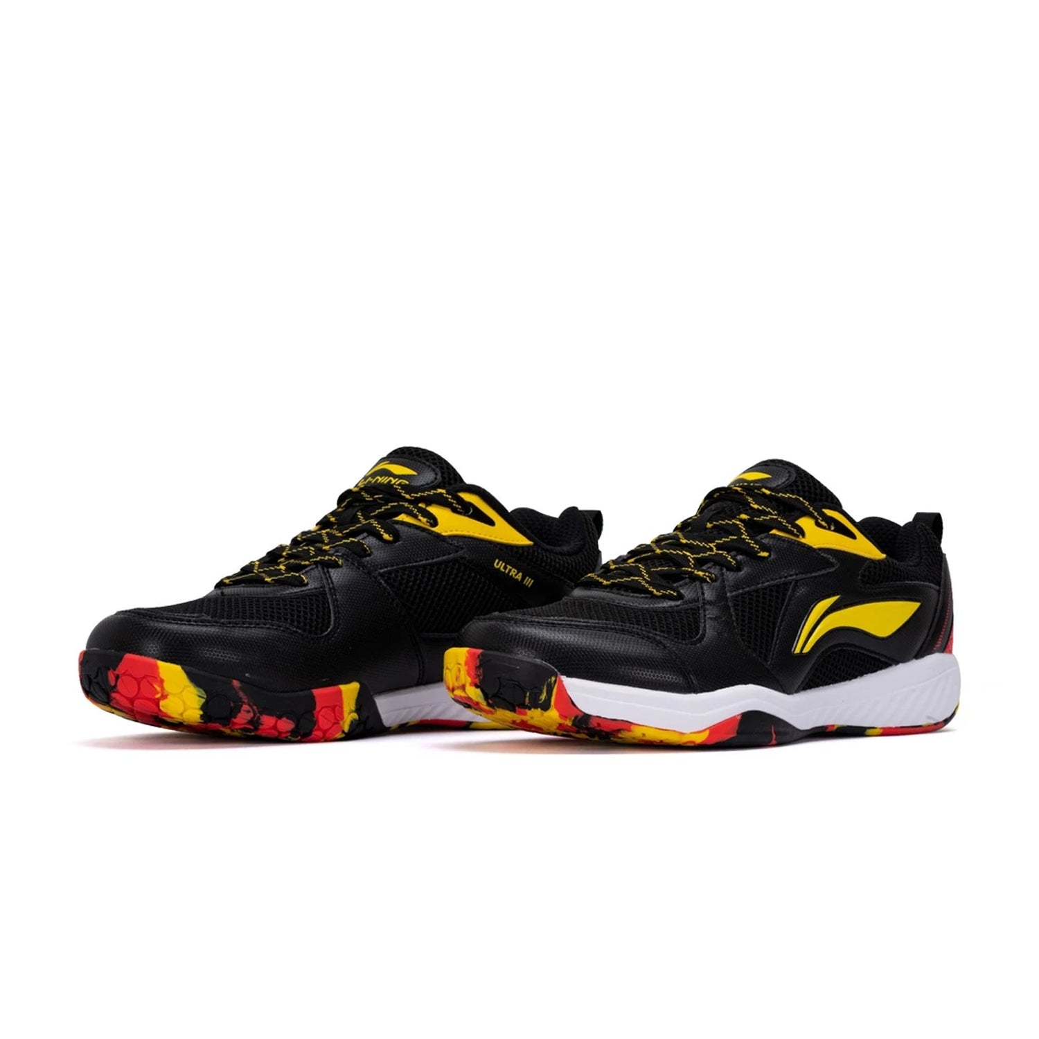 Li-Ning Ultra III Non Marking Badminton Shoe, Black/Yellow/Red
