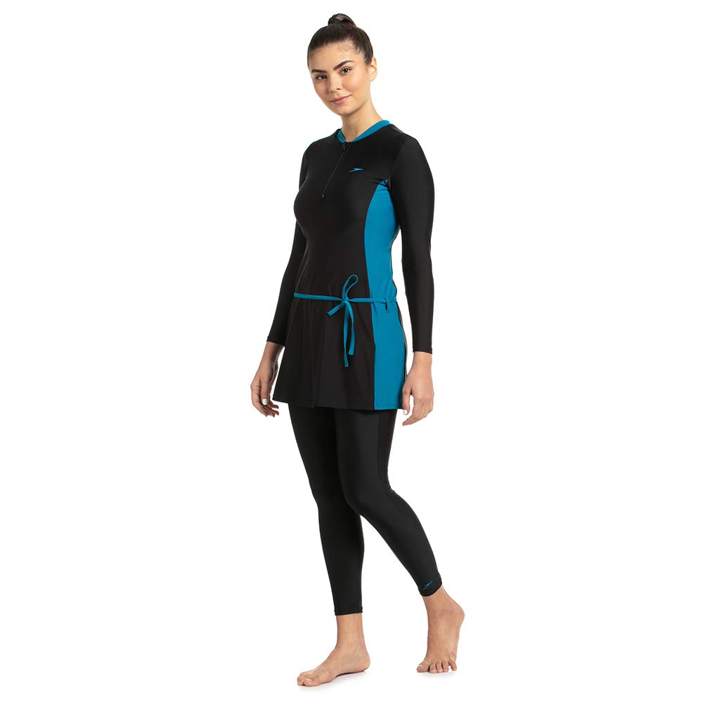 Speedo Female Two-Piece Full Body Suit for Women, Black/Nordic Teal - Best Price online Prokicksports.com