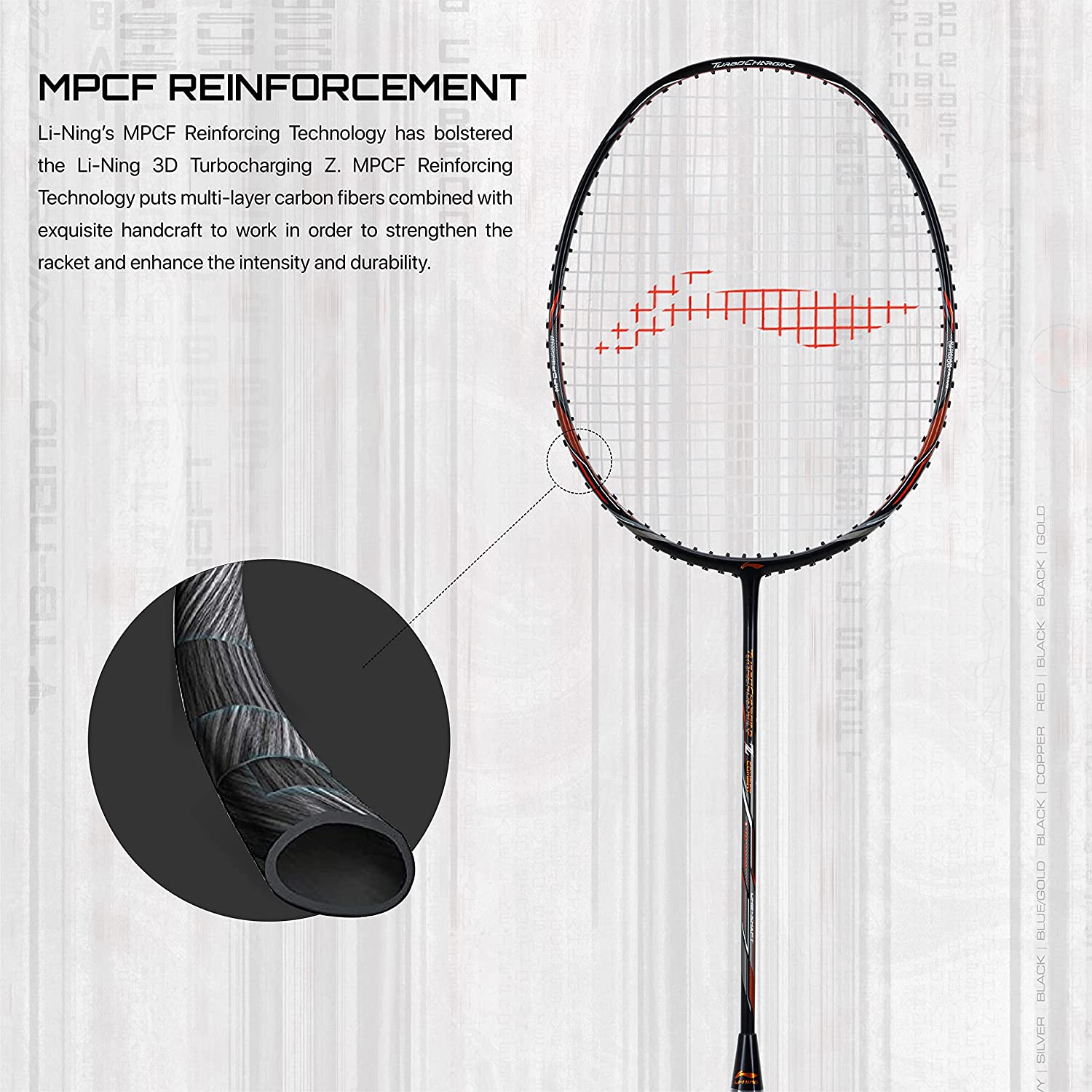 Li-Ning Turbo Charging Z Combat Badminton Racquet -Black/Copper - Best Price online Prokicksports.com