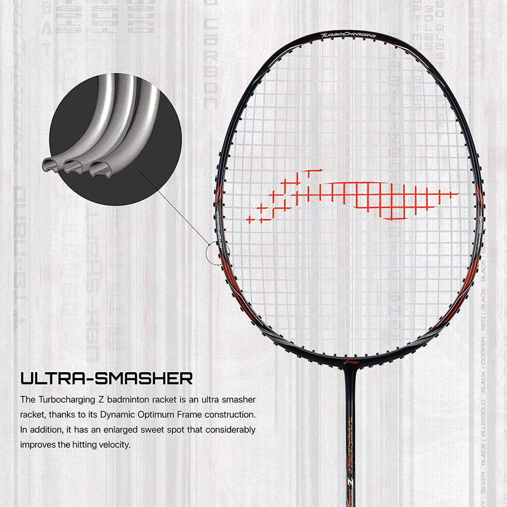 Li-Ning Turbo Charging Z Combat Badminton Racquet -Black/Copper - Best Price online Prokicksports.com