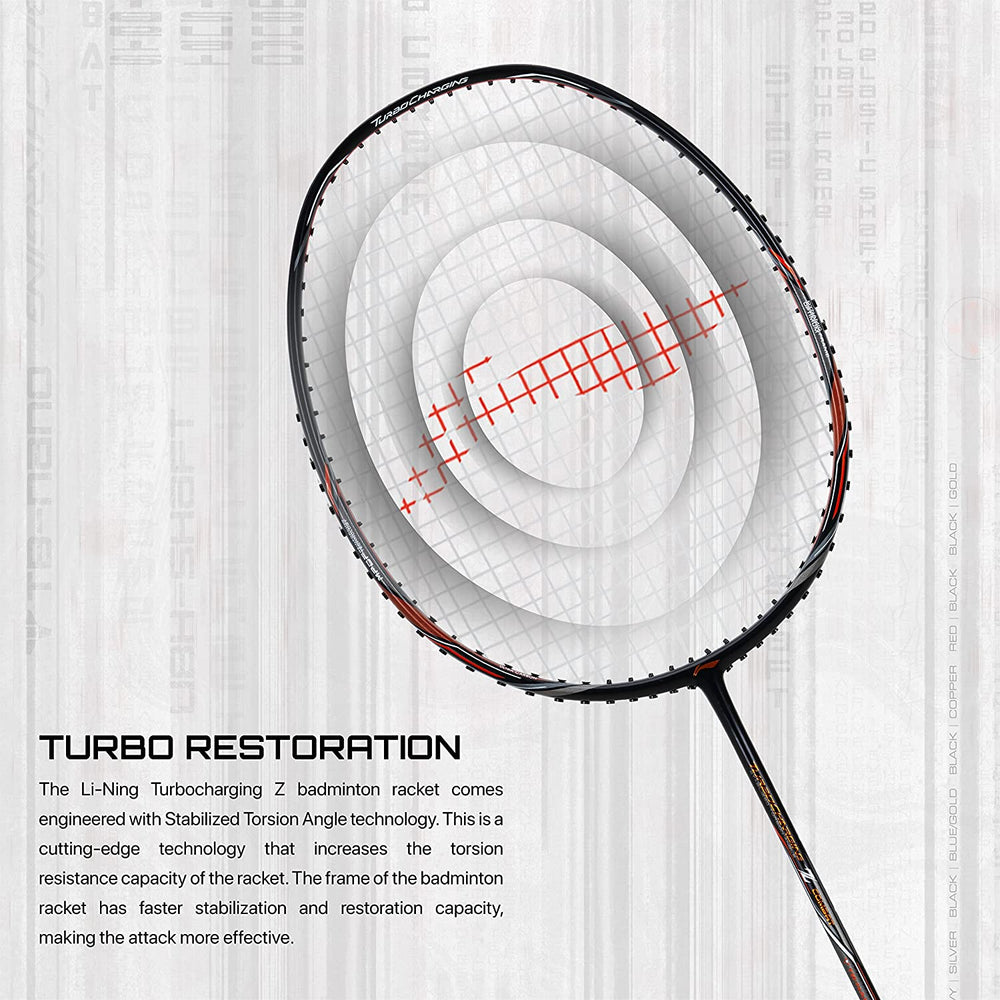 Li-Ning Turbo Charging Z Combat Badminton Racquet -Black/Copper - Best Price online Prokicksports.com