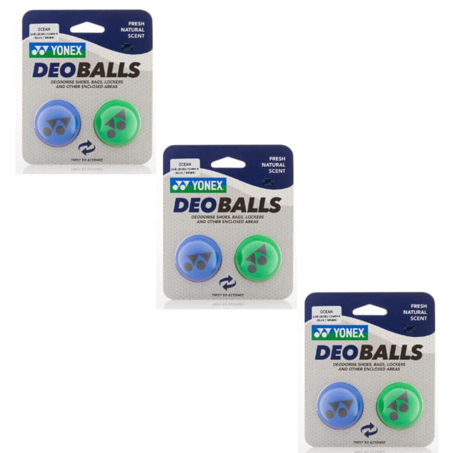 Yonex SVR-DEOB2-124ME-S Freshner Deo Balls , Blue/Green -(Pack of 6 Balls) - Best Price online Prokicksports.com