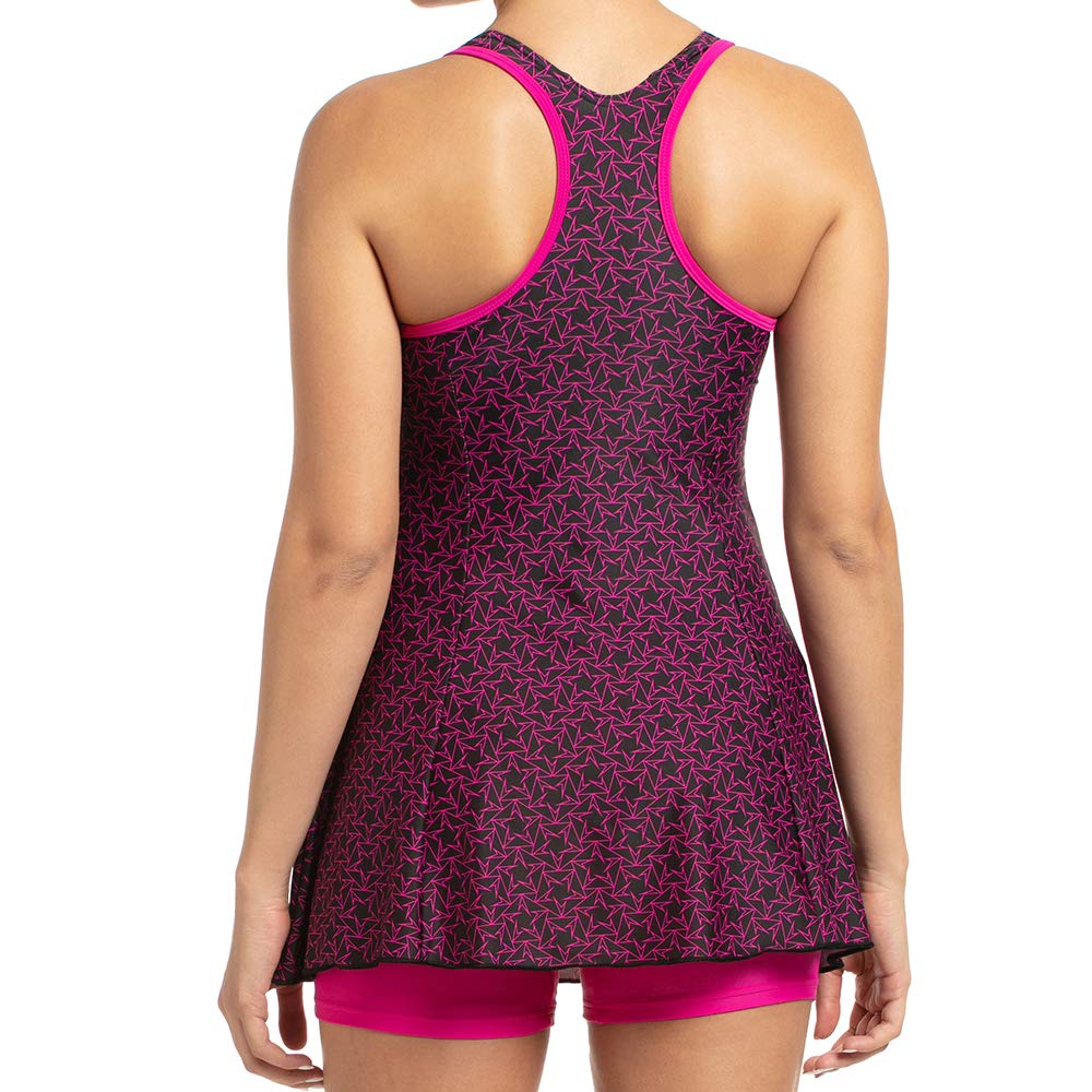 Speedo Allover Swimdress for Women (Color: Black/Electric Pink) - Best Price online Prokicksports.com