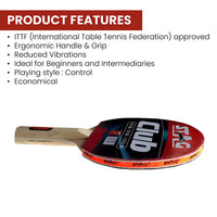 Stag Club Table Tennis Racket, Red/Black - Best Price online Prokicksports.com