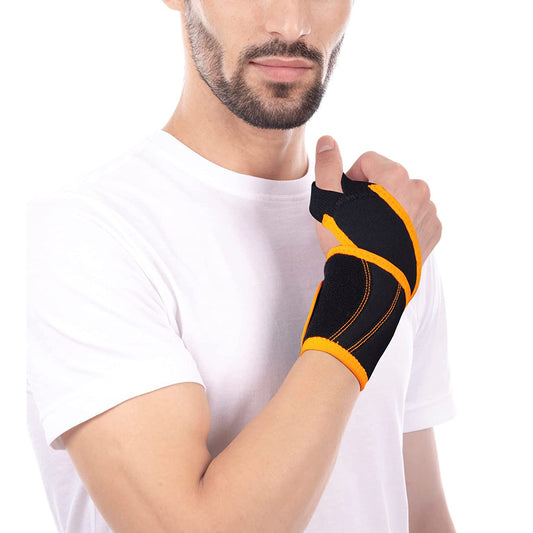 Tynor Wrist Support With Thumb Loop (Neo), Orange - Best Price online Prokicksports.com