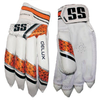 SS Deluxe RH Batting Gloves, White/Orange - Best Price online Prokicksports.com