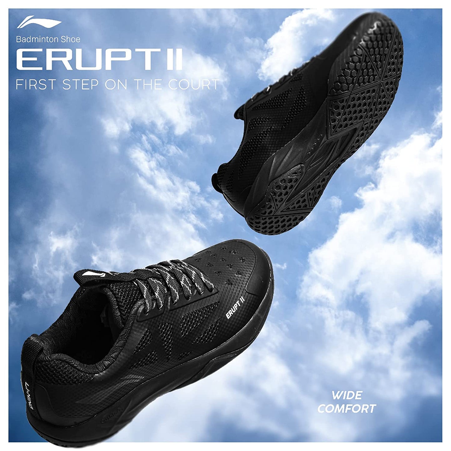 Li-Ning Erupt II Non Marking Badminton Shoe, Black - Best Price online Prokicksports.com