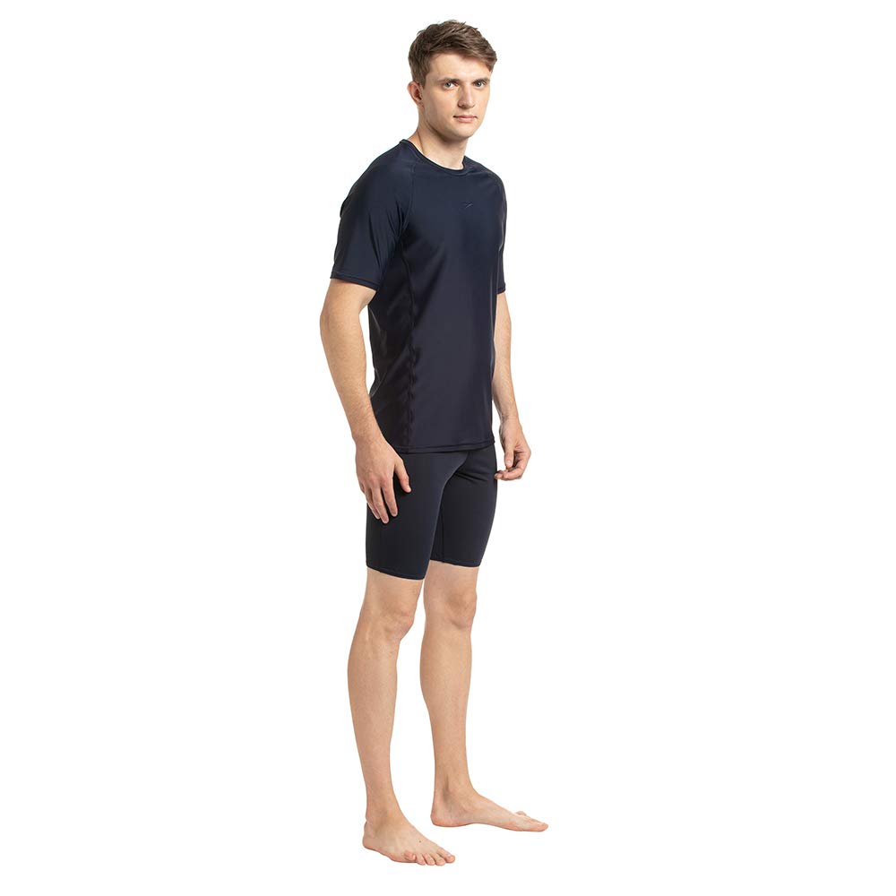 Speedo Short Sleeve Sun Top for Male (Color: True Navy/Pool) - Best Price online Prokicksports.com